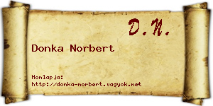 Donka Norbert névjegykártya