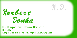 norbert donka business card